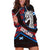 Scotland Hoodie Dress with Red Blue Tartan Pattern with Unicorn Illustration Saltire Flag and Where Tartan Meets Myth Quote Design - Wonder Print Shop