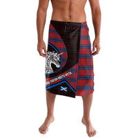 Scotland Lavalava with Red Blue Tartan Pattern with Unicorn Illustration Saltire Flag and Where Tartan Meets Myth Quote Design - Wonder Print Shop
