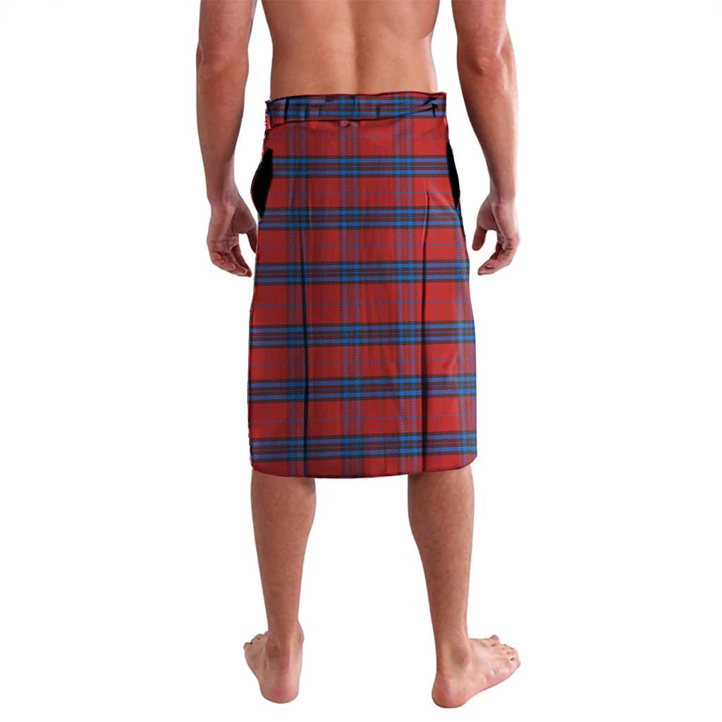 Scotland Lavalava with Red Blue Tartan Pattern with Unicorn Illustration Saltire Flag and Where Tartan Meets Myth Quote Design - Wonder Print Shop