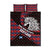 Scotland Quilt Bed Set with Red Blue Tartan Pattern with Unicorn Illustration Saltire Flag and Where Tartan Meets Myth Quote Design - Wonder Print Shop