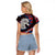 Scotland Raglan Cropped T Shirt with Red Blue Tartan Pattern with Unicorn Illustration Saltire Flag and Where Tartan Meets Myth Quote Design - Wonder Print Shop
