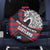 Scotland Spare Tire Cover with Red Blue Tartan Pattern with Unicorn Illustration Saltire Flag and Where Tartan Meets Myth Quote Design - Wonder Print Shop