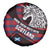 Scotland Spare Tire Cover with Red Blue Tartan Pattern with Unicorn Illustration Saltire Flag and Where Tartan Meets Myth Quote Design - Wonder Print Shop