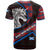 Scotland T Shirt with Red Blue Tartan Pattern with Unicorn Illustration Saltire Flag and Where Tartan Meets Myth Quote Design - Wonder Print Shop