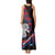 Scotland Tank Maxi Dress with Red Blue Tartan Pattern with Unicorn Illustration Saltire Flag and Where Tartan Meets Myth Quote Design - Wonder Print Shop