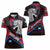 Scotland Women Polo Shirt with Red Blue Tartan Pattern with Unicorn Illustration Saltire Flag and Where Tartan Meets Myth Quote Design - Wonder Print Shop