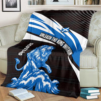 Scotland Lion Blanket with Blue and White Saltire and Tartan Pattern - Wonder Print Shop