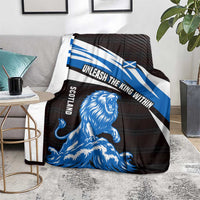 Scotland Lion Blanket with Blue and White Saltire and Tartan Pattern - Wonder Print Shop