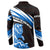 Scotland Lion Button Sweatshirt with Blue and White Saltire and Tartan Pattern - Wonder Print Shop