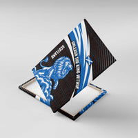 Scotland Lion Canvas Wall Art with Blue and White Saltire and Tartan Pattern - Wonder Print Shop