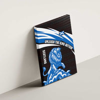 Scotland Lion Canvas Wall Art with Blue and White Saltire and Tartan Pattern - Wonder Print Shop