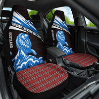 Scotland Lion Car Seat Cover with Blue and White Saltire and Tartan Pattern - Wonder Print Shop