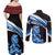 Scotland Lion Couples Matching Off Shoulder Maxi Dress and Long Sleeve Button Shirt with Blue and White Saltire and Tartan Pattern - Wonder Print Shop