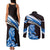 Scotland Lion Couples Matching Tank Maxi Dress and Long Sleeve Button Shirt with Blue and White Saltire and Tartan Pattern - Wonder Print Shop