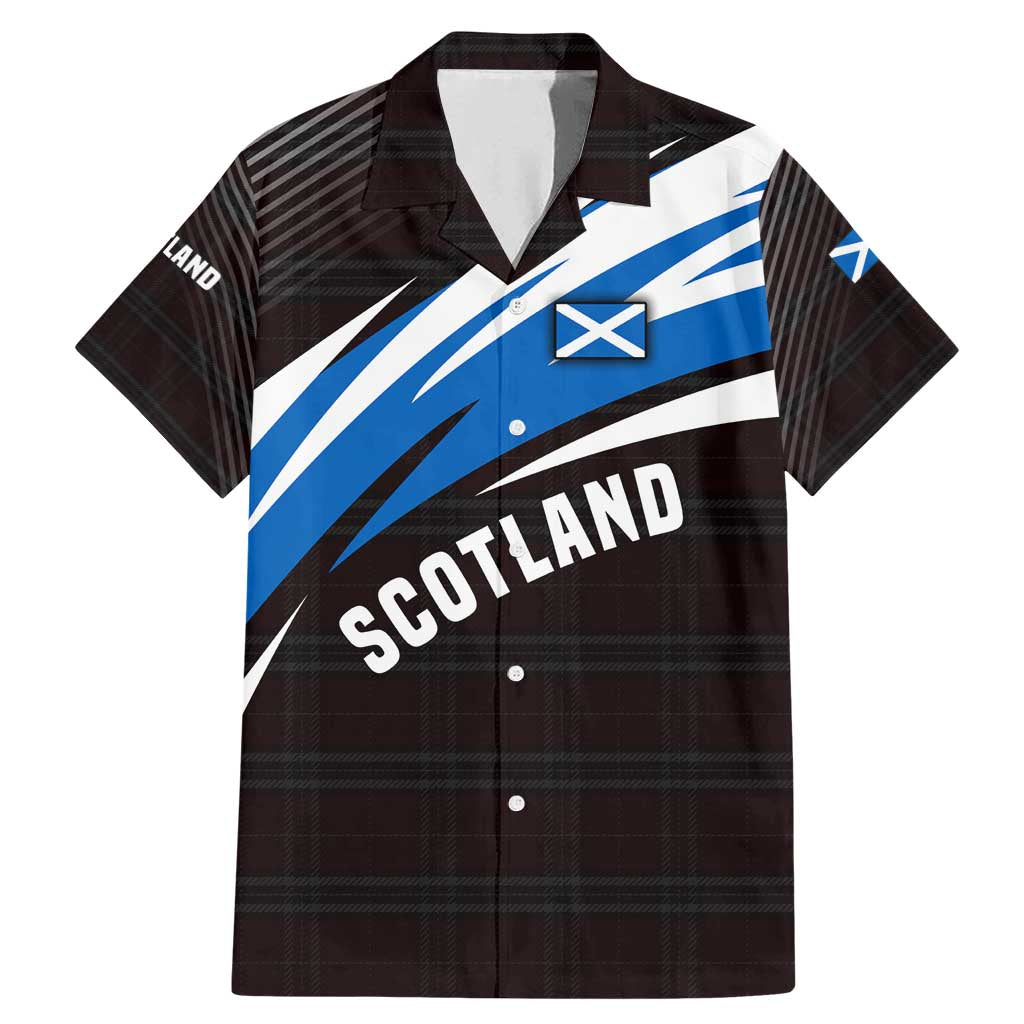 Scotland Lion Family Matching Mermaid Dress and Hawaiian Shirt with Blue and White Saltire and Tartan Pattern - Wonder Print Shop