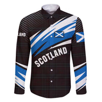 Scotland Lion Family Matching Mermaid Dress and Hawaiian Shirt with Blue and White Saltire and Tartan Pattern - Wonder Print Shop