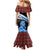 Scotland Lion Family Matching Mermaid Dress and Hawaiian Shirt with Blue and White Saltire and Tartan Pattern - Wonder Print Shop