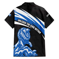 Scotland Lion Family Matching Puletasi and Hawaiian Shirt with Blue and White Saltire and Tartan Pattern - Wonder Print Shop