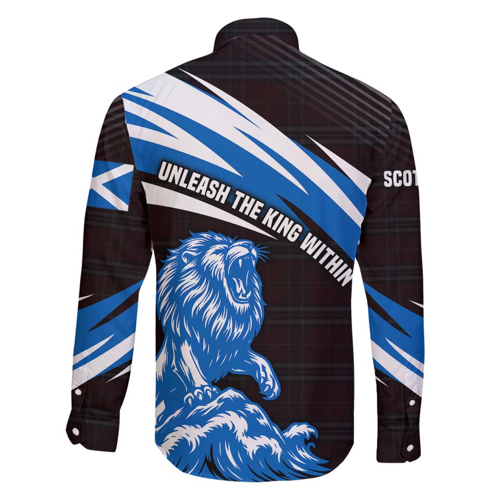 Scotland Lion Family Matching Tank Maxi Dress and Hawaiian Shirt with Blue and White Saltire and Tartan Pattern - Wonder Print Shop