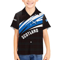 Scotland Lion Family Matching Tank Maxi Dress and Hawaiian Shirt with Blue and White Saltire and Tartan Pattern - Wonder Print Shop