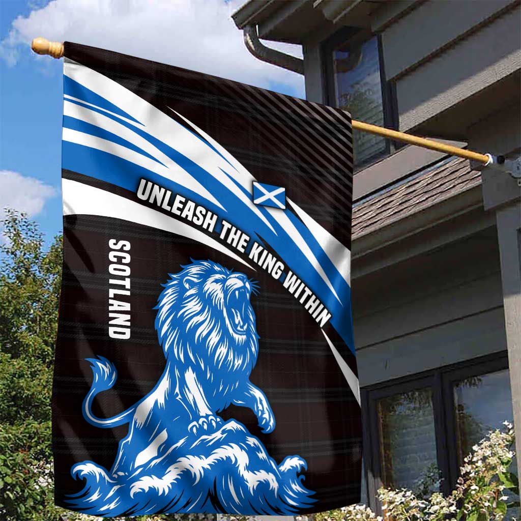 Scotland Lion Garden Flag with Blue and White Saltire and Tartan Pattern - Wonder Print Shop