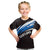 Scotland Lion Kid T Shirt with Blue and White Saltire and Tartan Pattern - Wonder Print Shop