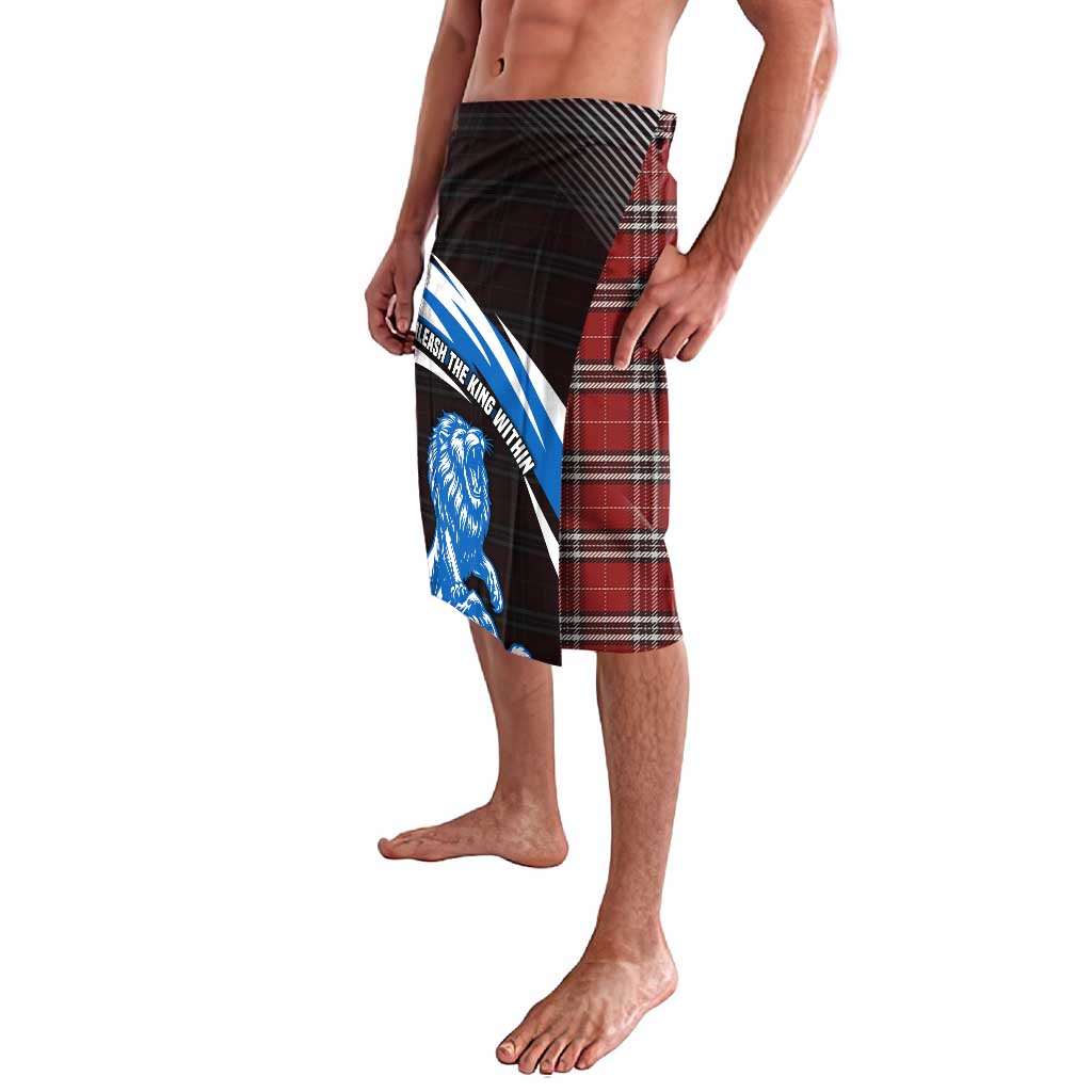 Scotland Lion Lavalava with Blue and White Saltire and Tartan Pattern - Wonder Print Shop