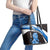 Scotland Lion Leather Tote Bag with Blue and White Saltire and Tartan Pattern - Wonder Print Shop