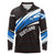 Scotland Lion Long Sleeve Polo Shirt with Blue and White Saltire and Tartan Pattern - Wonder Print Shop
