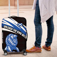 Scotland Lion Luggage Cover with Blue and White Saltire and Tartan Pattern - Wonder Print Shop