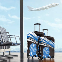 Scotland Lion Luggage Cover with Blue and White Saltire and Tartan Pattern - Wonder Print Shop
