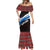 Scotland Lion Mermaid Dress with Blue and White Saltire and Tartan Pattern - Wonder Print Shop