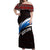 Scotland Lion Off Shoulder Maxi Dress with Blue and White Saltire and Tartan Pattern - Wonder Print Shop