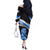 Scotland Lion Off The Shoulder Long Sleeve Dress with Blue and White Saltire and Tartan Pattern - Wonder Print Shop