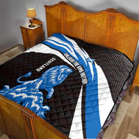 Scotland Lion Quilt with Blue and White Saltire and Tartan Pattern - Wonder Print Shop
