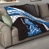 Scotland Lion Quilt with Blue and White Saltire and Tartan Pattern - Wonder Print Shop