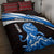 Scotland Lion Quilt Bed Set with Blue and White Saltire and Tartan Pattern - Wonder Print Shop