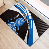 Scotland Lion Rubber Doormat with Blue and White Saltire and Tartan Pattern - Wonder Print Shop