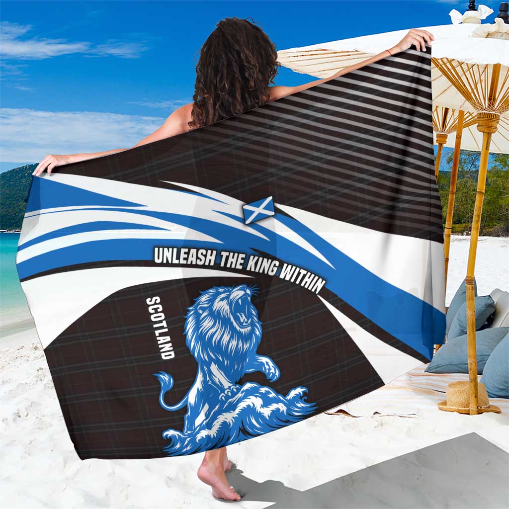 Scotland Lion Sarong with Blue and White Saltire and Tartan Pattern - Wonder Print Shop