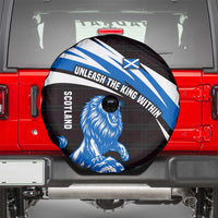 Scotland Lion Spare Tire Cover with Blue and White Saltire and Tartan Pattern - Wonder Print Shop