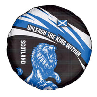 Scotland Lion Spare Tire Cover with Blue and White Saltire and Tartan Pattern - Wonder Print Shop