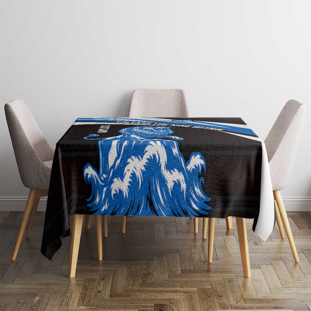 Scotland Lion Tablecloth with Blue and White Saltire and Tartan Pattern - Wonder Print Shop