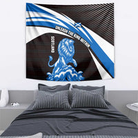 Scotland Lion Tapestry with Blue and White Saltire and Tartan Pattern - Wonder Print Shop