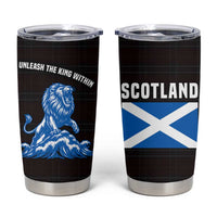 Scotland Lion Tumbler Cup with Blue and White Saltire and Tartan Pattern - Wonder Print Shop