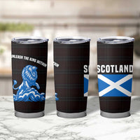 Scotland Lion Tumbler Cup with Blue and White Saltire and Tartan Pattern - Wonder Print Shop