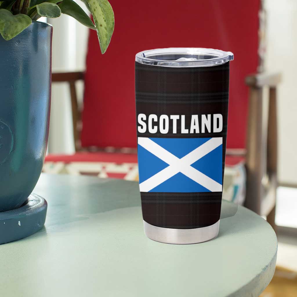 Scotland Lion Tumbler Cup with Blue and White Saltire and Tartan Pattern - Wonder Print Shop