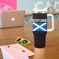 Scotland Lion Tumbler With Handle with Blue and White Saltire and Tartan Pattern - Wonder Print Shop