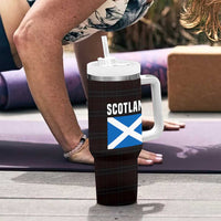 Scotland Lion Tumbler With Handle with Blue and White Saltire and Tartan Pattern - Wonder Print Shop