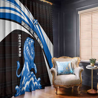 Scotland Lion Window Curtain with Blue and White Saltire and Tartan Pattern - Wonder Print Shop