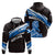 Scotland Lion Zip Hoodie with Blue and White Saltire and Tartan Pattern - Wonder Print Shop